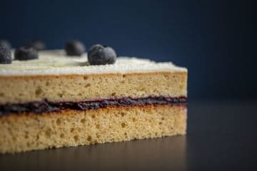 Cardamom Cake with White Truffle & Blueberries